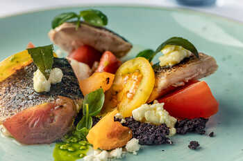 Fresh fish dishes at the Hotel Alex